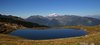 Lac de l'Arpettaz amb el Mont-Blanc al darrera.